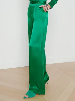 L'AGENCE Sets|Spring Collection|Gavin Silk Wide-Leg Pant Sea Green