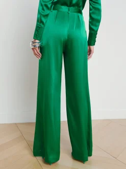 L'AGENCE Sets|Spring Collection|Gavin Silk Wide-Leg Pant Sea Green