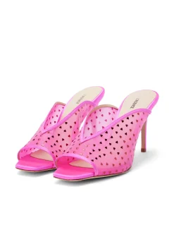 L'AGENCE Resort Collection|Heels & Pumps|Germain Open Toe Mule Hot Pink Satin