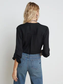 L'AGENCE All Things Black|Silks|Gillian Blouse Black