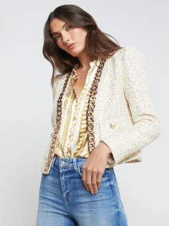 L'AGENCE Resort Collection|Blazers & Jackets|Greta Chain Jacket Champagne/Gold
