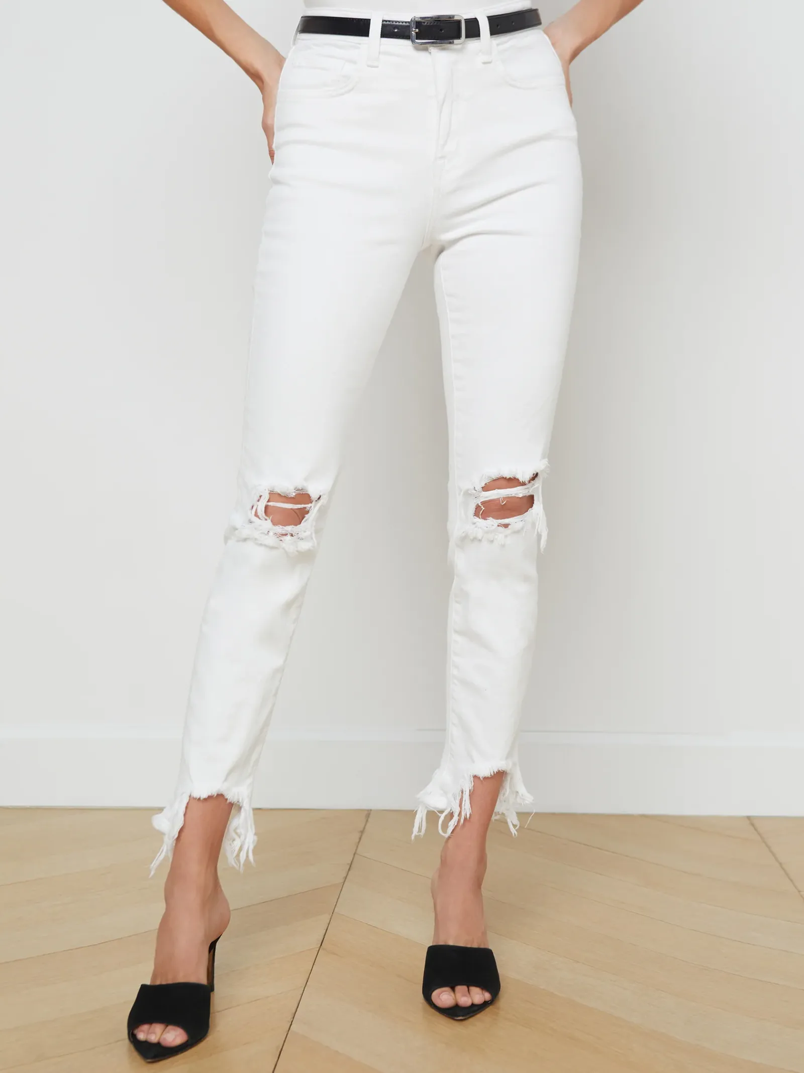 L'AGENCE Nouveau Whites|Skinny|High Line Jean Blanc Destruct