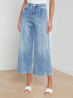 L'AGENCE Spring '24 Catalog|Petite|Houston Center Seam Wide-Leg Jean Cordova