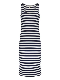 L'AGENCE Online Exclusives|Back in Stock|Ivanna Dress Navy/White Stripe