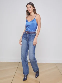 L'AGENCE Silks|Camisoles & Tanks|Jane Camisole Tank Nouvean Navy
