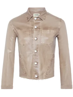 L'AGENCE Coated Denim|Spring Collection|Janelle Coated Denim Jacket Rye Coated