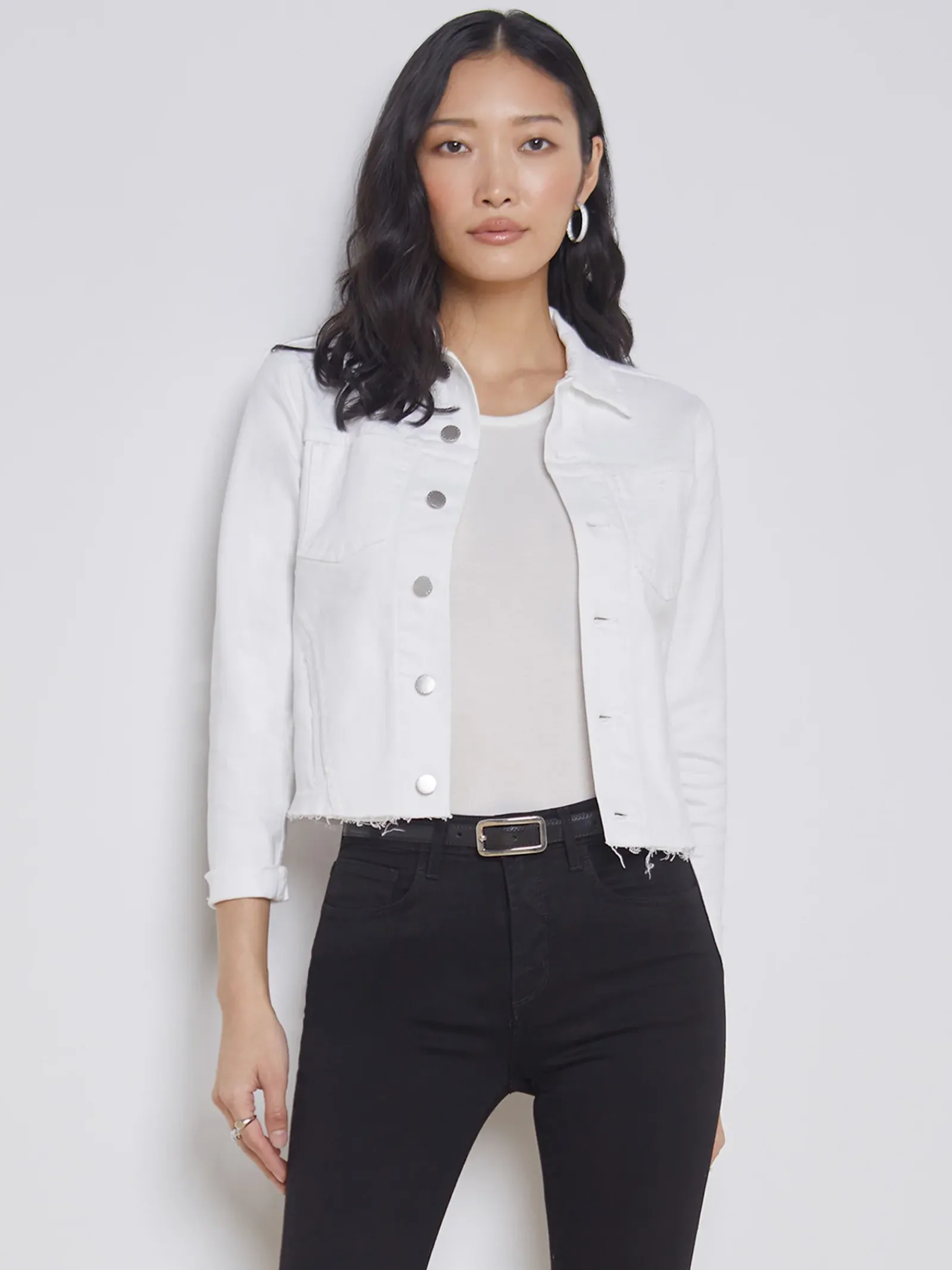 L'AGENCE Nouveau Whites|Denim Jackets|Janelle Denim Jacket Blanc