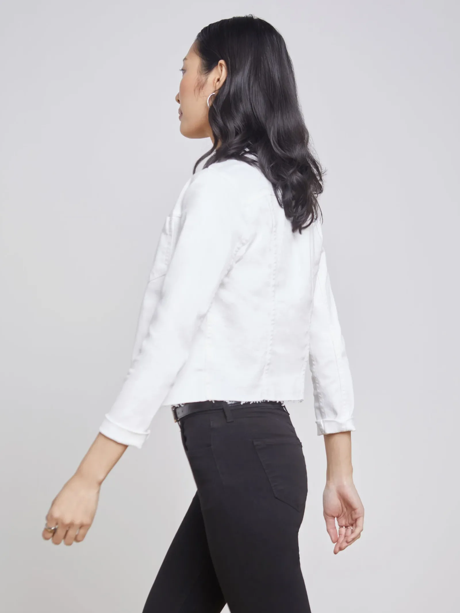 L'AGENCE Nouveau Whites|Denim Jackets|Janelle Denim Jacket Blanc