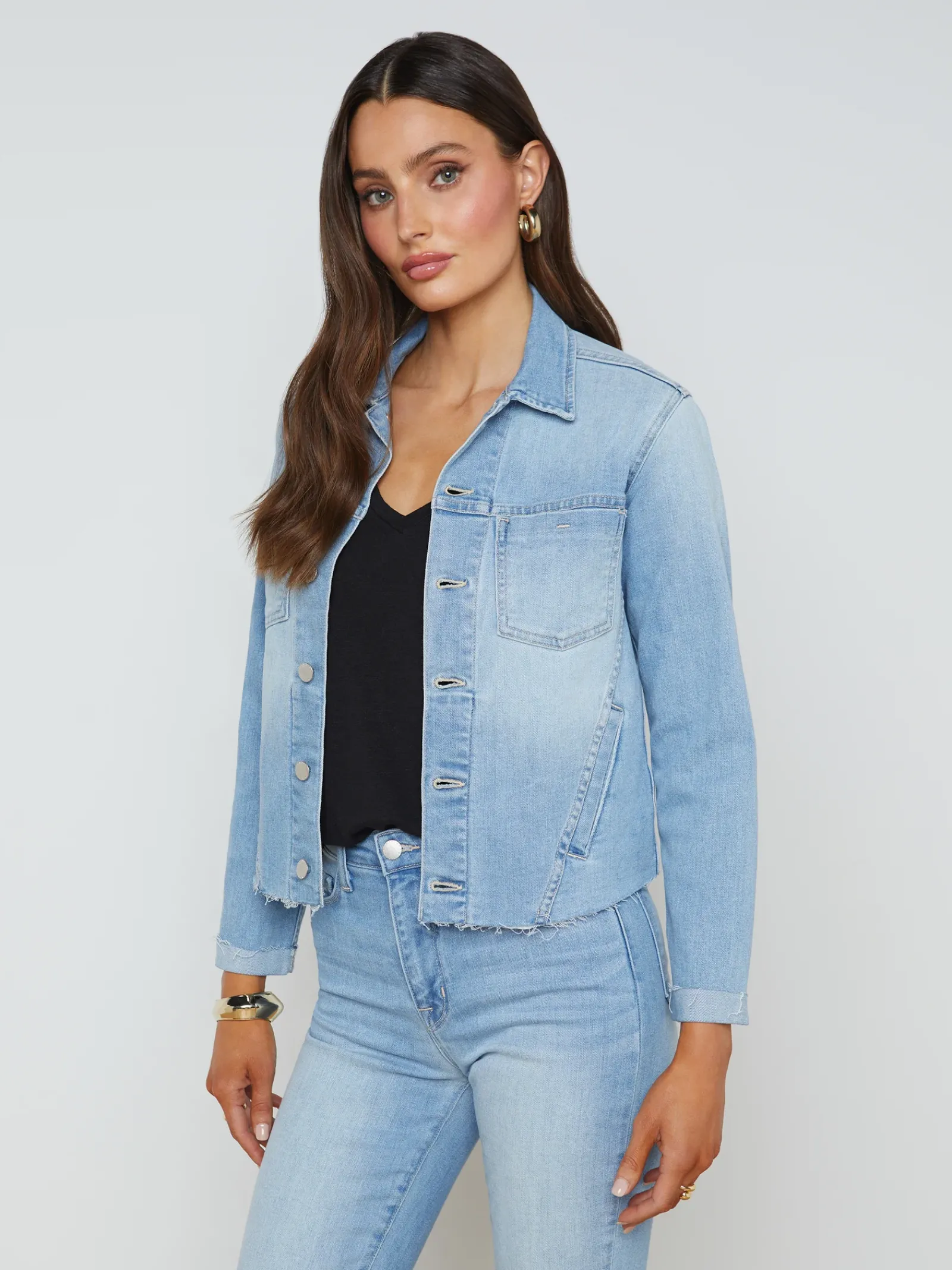 L'AGENCE Denim Jackets|Blazers & Jackets|Janelle Denim Jacket Omaha