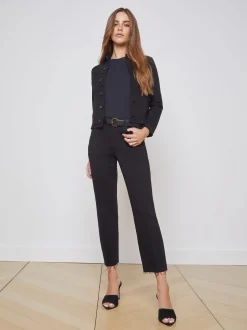 L'AGENCE All Things Black|Back in Stock|Janelle Denim Jacket Saturated Black