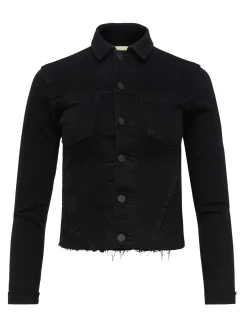L'AGENCE All Things Black|Back in Stock|Janelle Denim Jacket Saturated Black