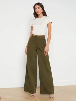 L'AGENCE Spring Collection|Pants, Shorts & Skirts|Jayce Ultra Wide-Leg Pant British Khaki