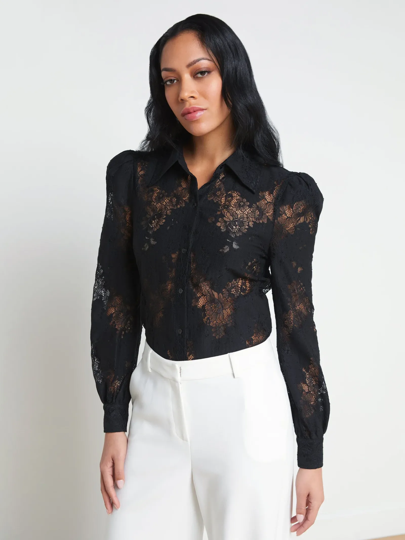L'AGENCE All Things Black|Spring Collection|Jenica Lace Blouse Black