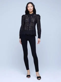 L'AGENCE All Things Black|Essentials|Jenica Lace Blouse Black Lace
