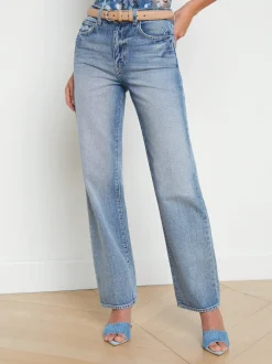 L'AGENCE Straight|Aged Denim|Jones Ultra High-Rise Stovepipe Jean Ravine