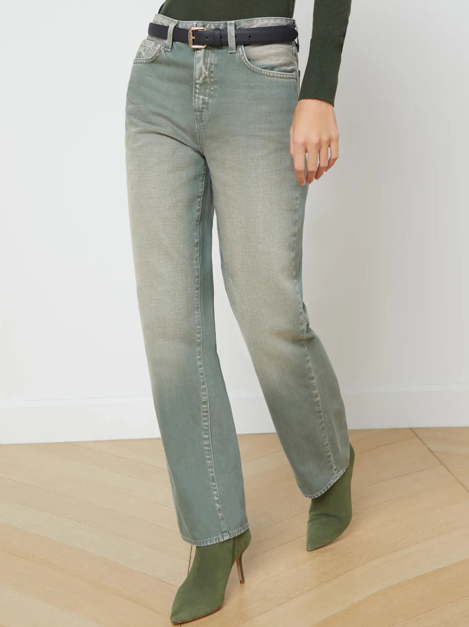 L'AGENCE Back in Stock|Resort Collection|Jones Ultra High-Rise Stovepipe Jean Jade Green