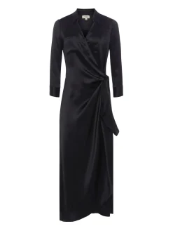 L'AGENCE All Things Black|Silks|Kadi Silk Wrap Dress Black