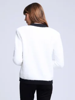 L'AGENCE Knitwear|Blouses & Tops|Kai Cardigan White/Black