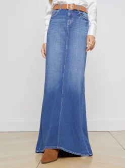 L'AGENCE Aged Denim|Pants, Shorts & Skirts|Kailani Denim Skirt Athos