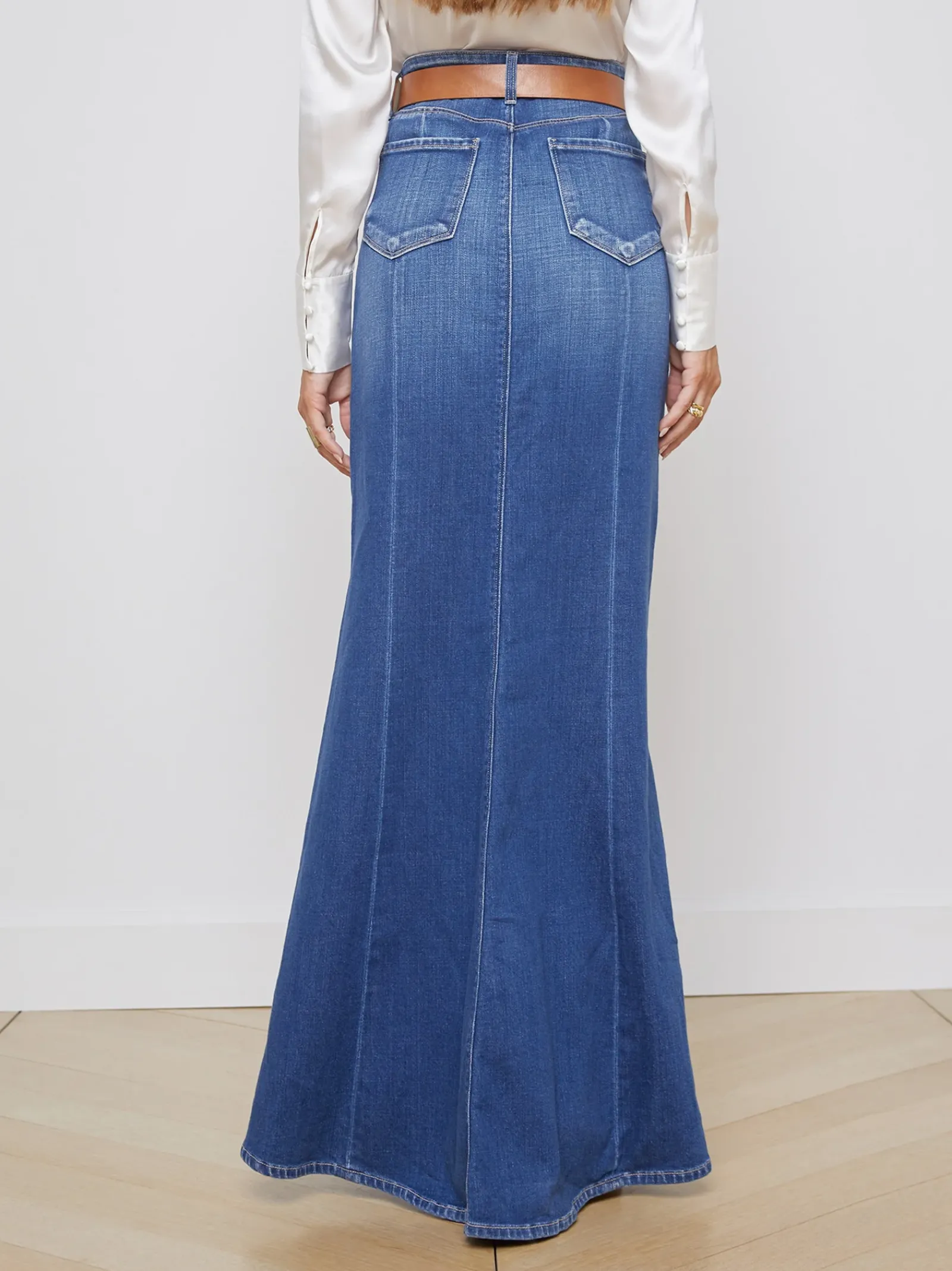 L'AGENCE Aged Denim|Pants, Shorts & Skirts|Kailani Denim Skirt Athos