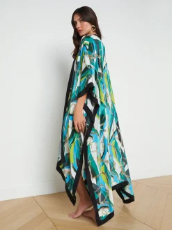 L'AGENCE Spring Collection|Swimwear|Kara Silk-Blend Kimono Cover-up Multi