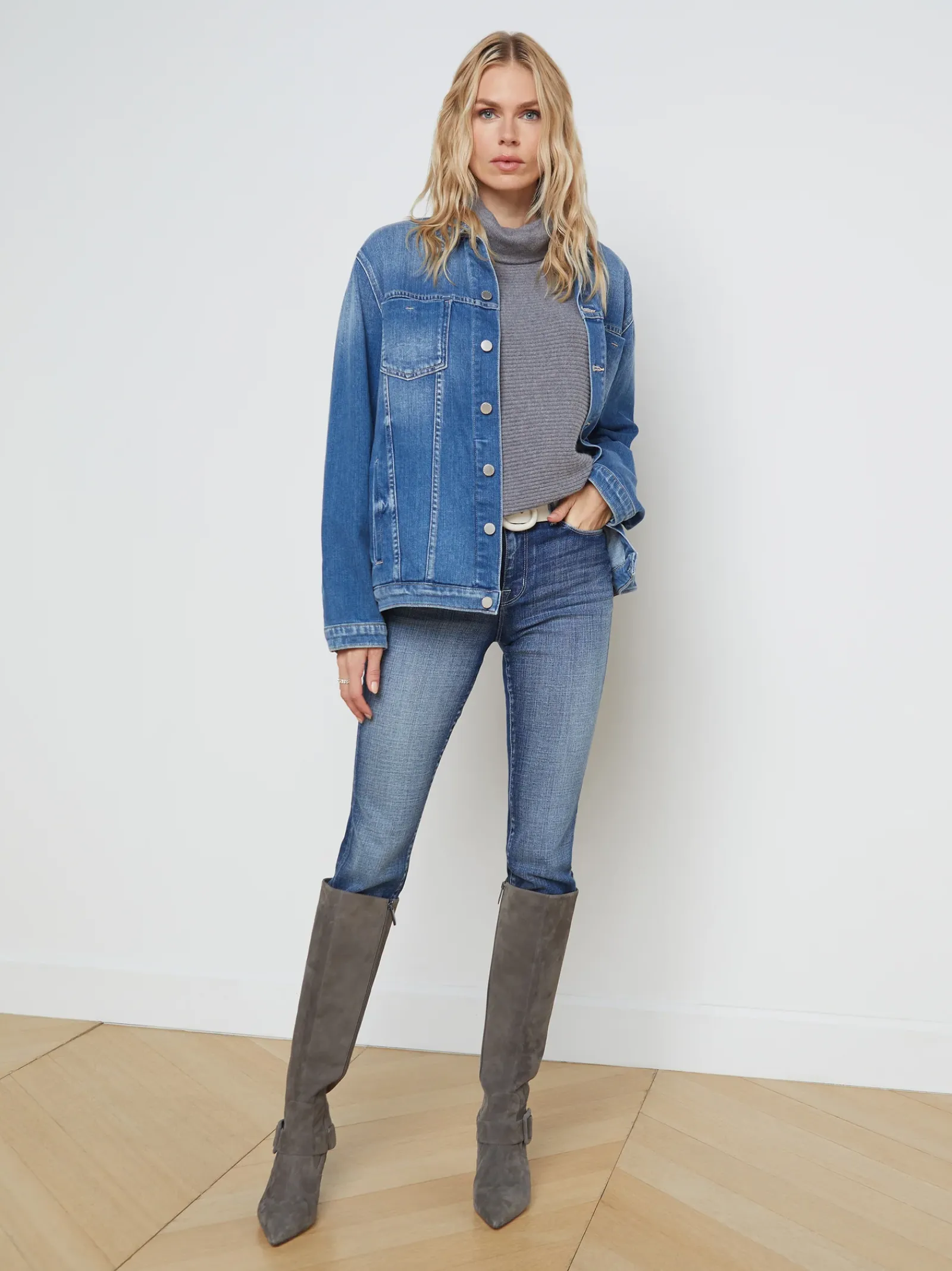 L'AGENCE Resort Collection|Denim Jackets|Karina Oversized Denim Jacket Hayward