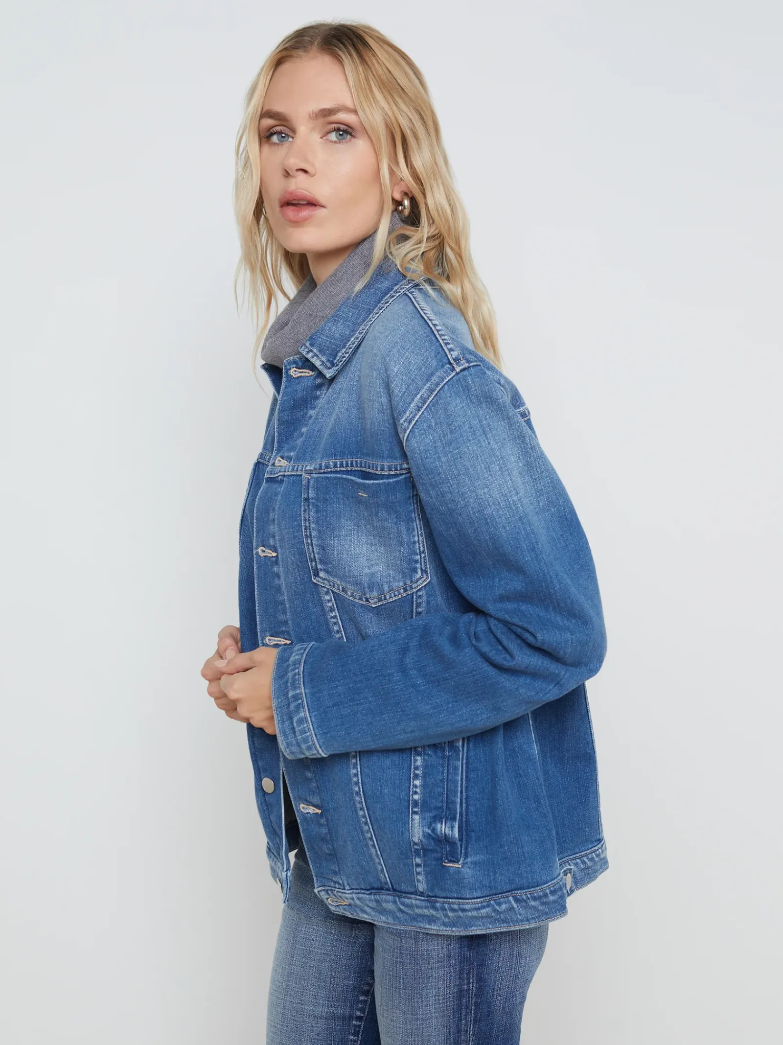 L'AGENCE Resort Collection|Denim Jackets|Karina Oversized Denim Jacket Hayward
