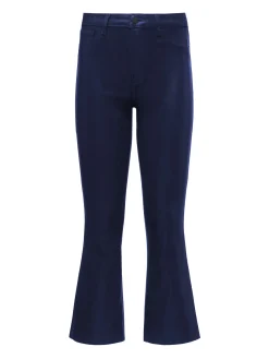 L'AGENCE Petite|Flare & Bootcut|Kendra Coated Cropped Flare Jean Midnight Coated