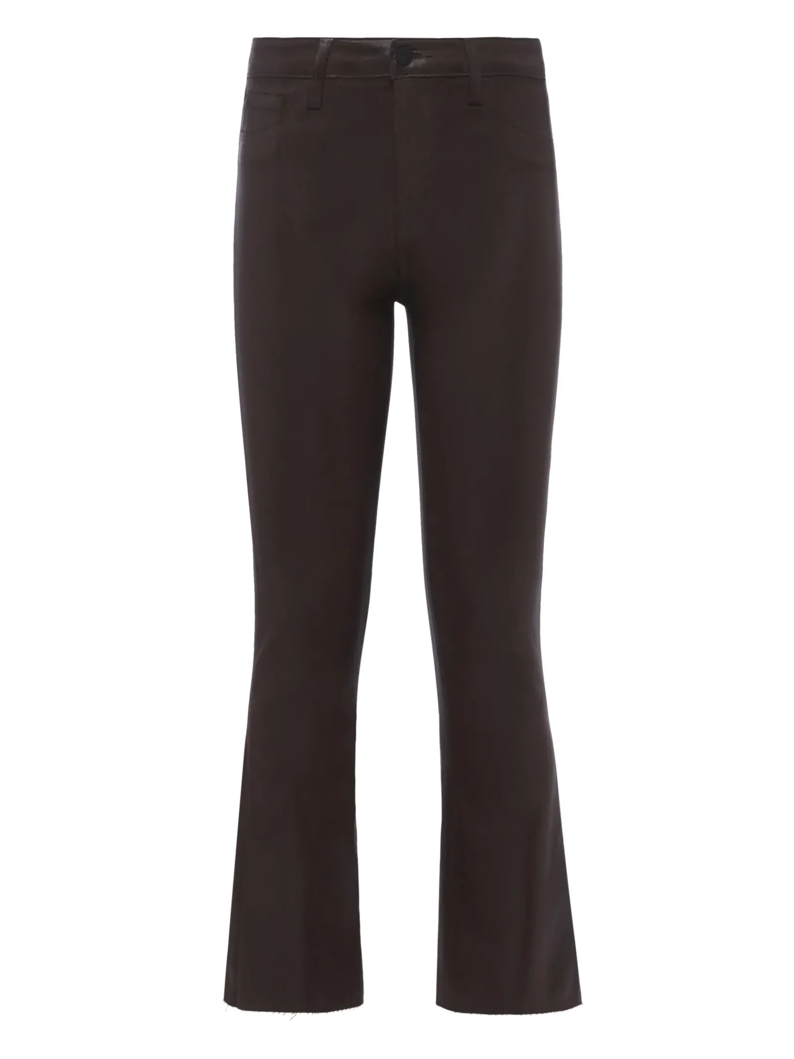 L'AGENCE Petite|Flare & Bootcut|Kendra Coated Cropped Flare Jean Espresso Coated