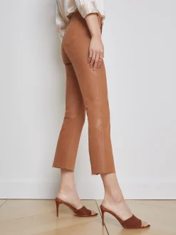 L'AGENCE Petite|Flare & Bootcut|Kendra Coated Cropped Flare Jean Java Coated