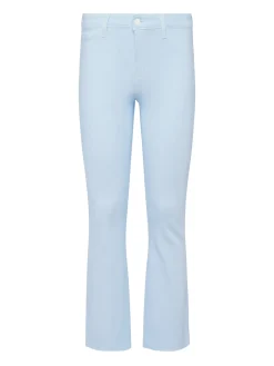 L'AGENCE Spring Collection|Petite|Kendra Coated Cropped Flare Jean Ice Water/White Contrast Coated