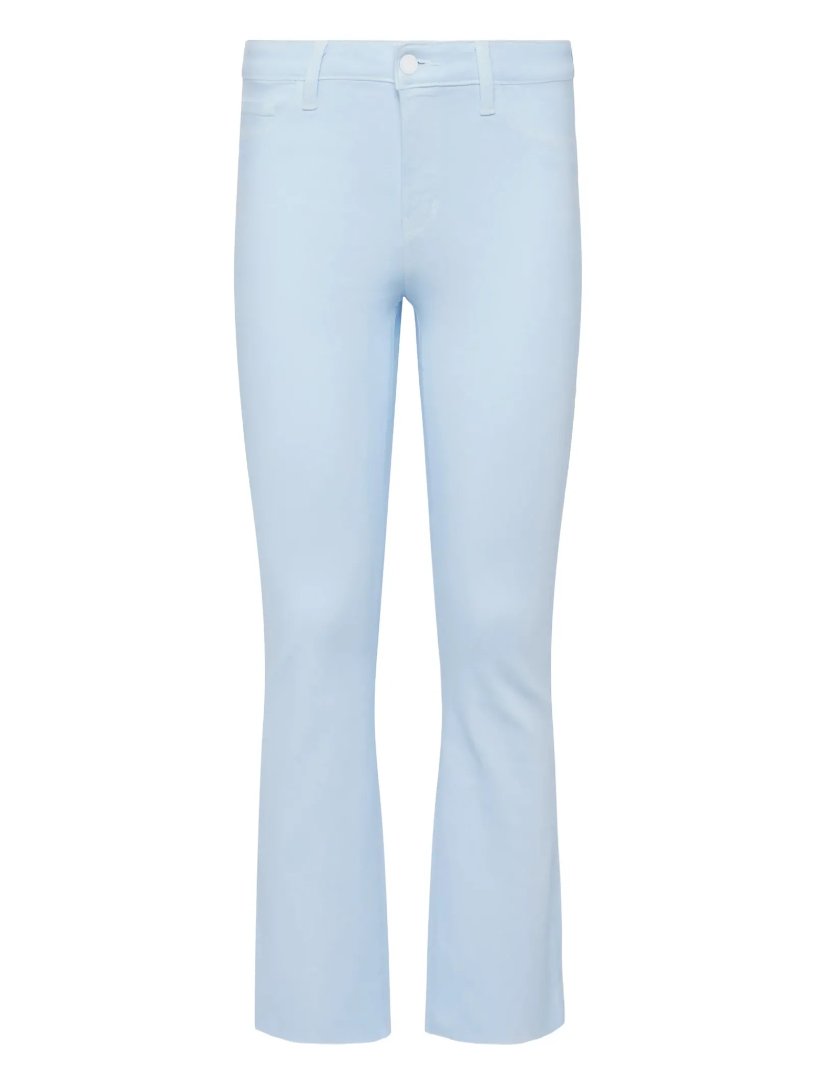 L'AGENCE Spring Collection|Petite|Kendra Coated Cropped Flare Jean Ice Water/White Contrast Coated