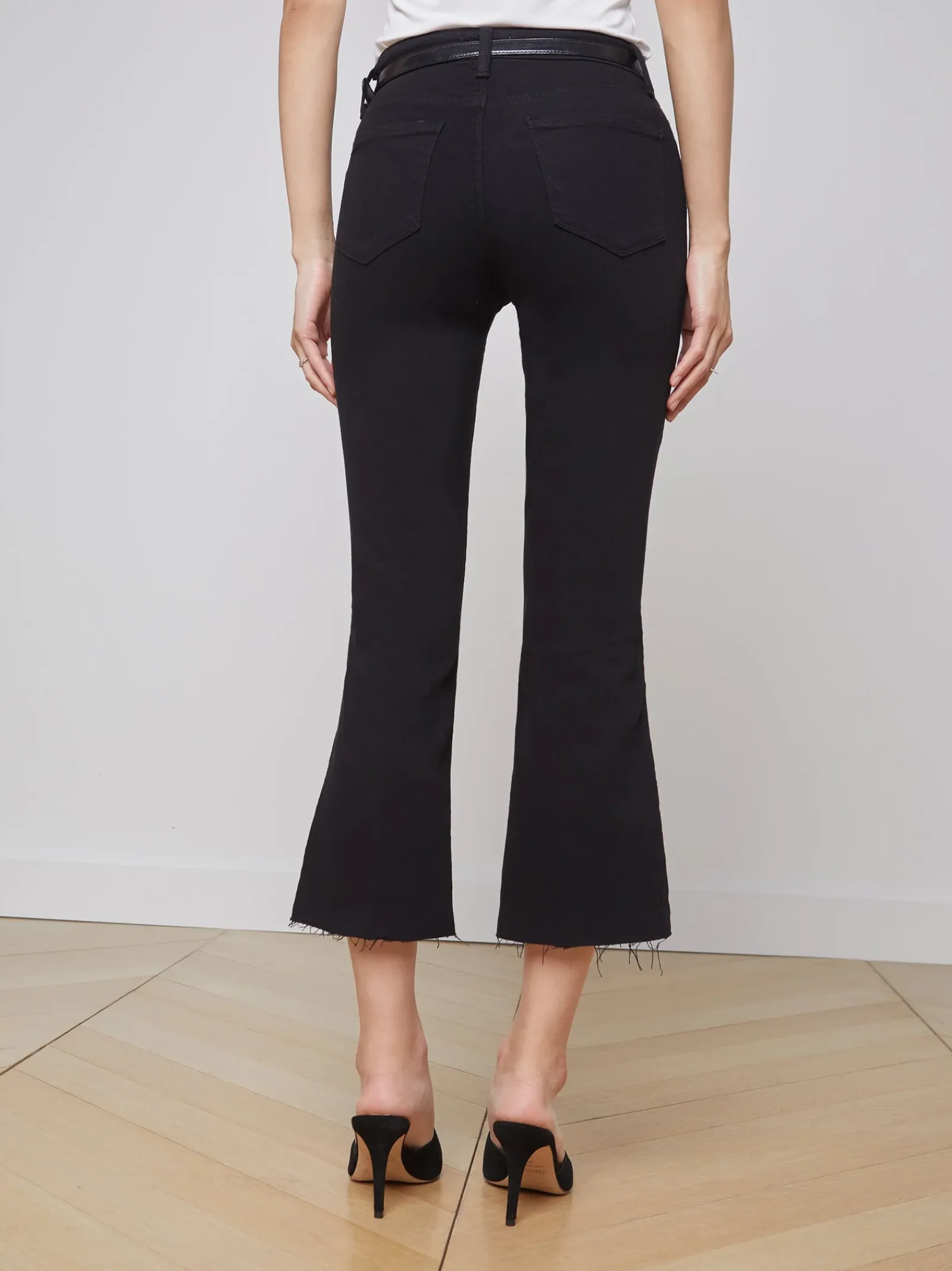 L'AGENCE All Things Black|Petite|Kendra Cropped Flare Jean Black