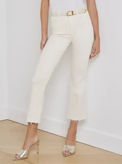 L'AGENCE Nouveau Whites|Petite|Kendra Cropped Flare Jean Vintage White