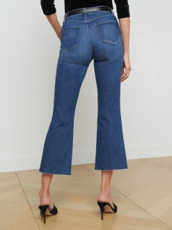 L'AGENCE Petite|Kendra Cropped Flare Jean Laredo