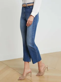 L'AGENCE Petite|Flare & Bootcut|Kendra Cropped Flare Jean Cambridge