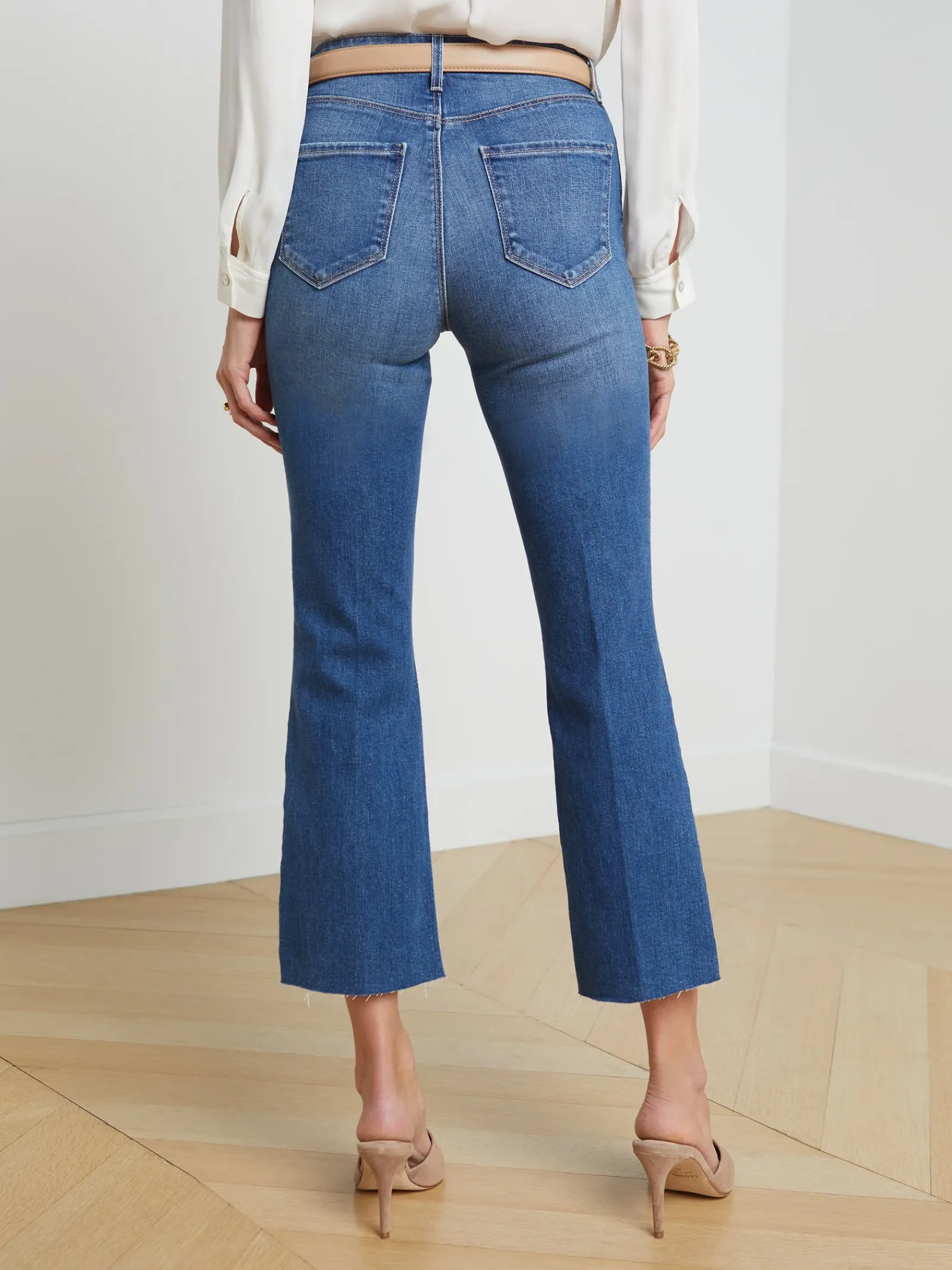 L'AGENCE Petite|Flare & Bootcut|Kendra Cropped Flare Jean Cambridge