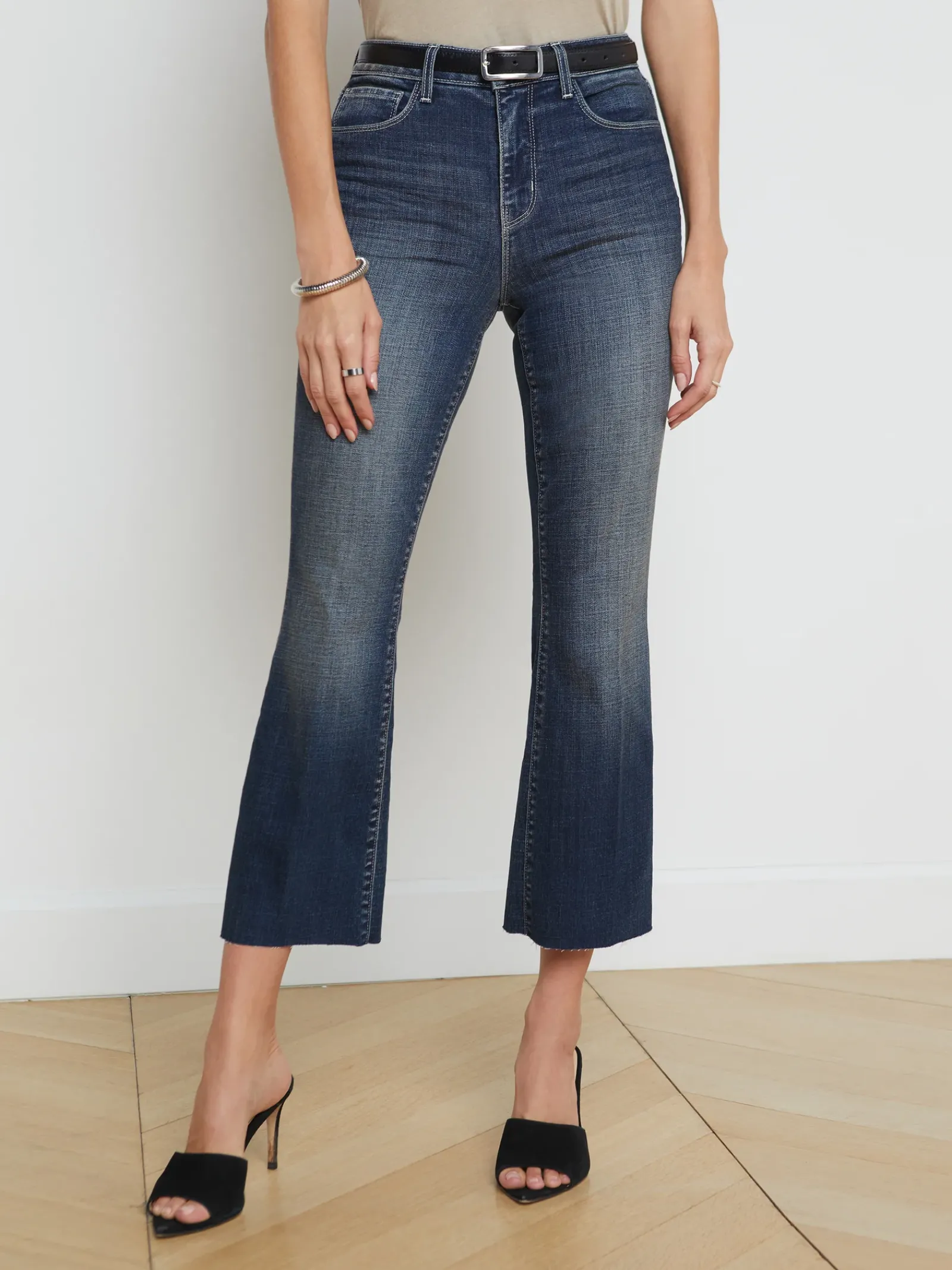 L'AGENCE Petite|Flare & Bootcut|Kendra Cropped Flare Jean Naples