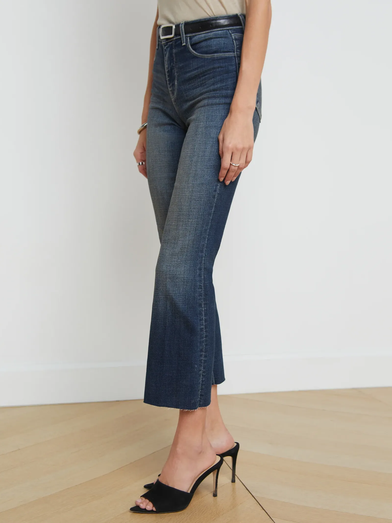 L'AGENCE Petite|Flare & Bootcut|Kendra Cropped Flare Jean Naples