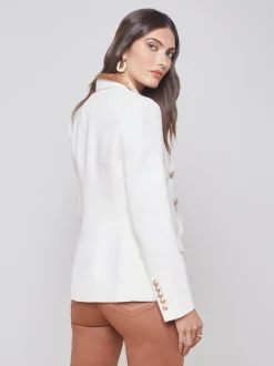 L'AGENCE Nouveau Whites|Blazers & Jackets|Kenzie Blazer Ivory/Pearl Silver