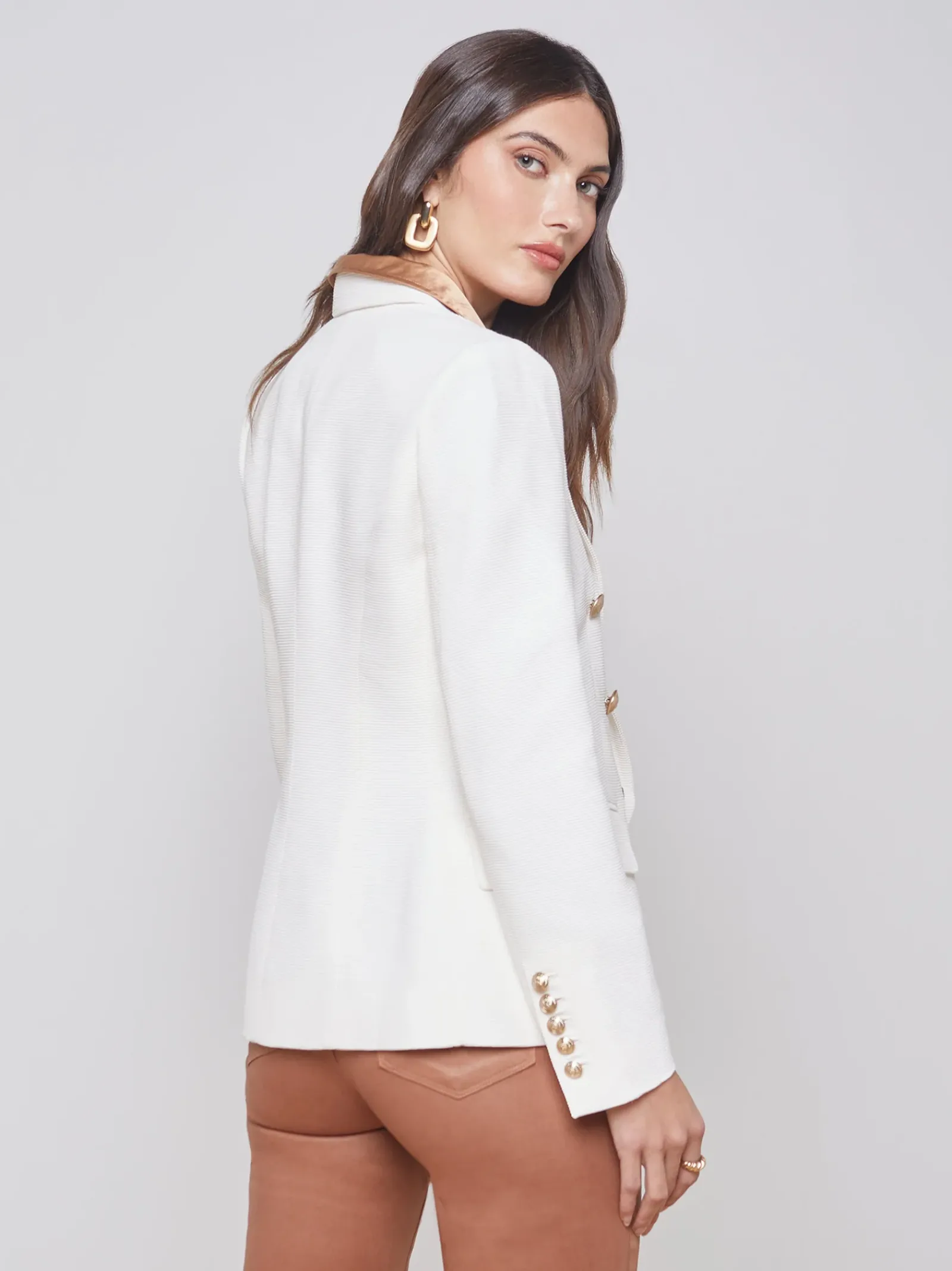 L'AGENCE Nouveau Whites|Blazers & Jackets|Kenzie Blazer Ivory/Pearl Silver