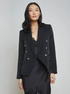 L'AGENCE All Things Black|Maternity|Kenzie Blazer Black/Brushed Gunmetal