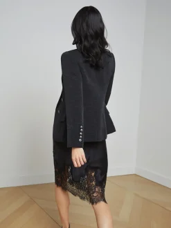 L'AGENCE All Things Black|Maternity|Kenzie Blazer Black/Brushed Gunmetal