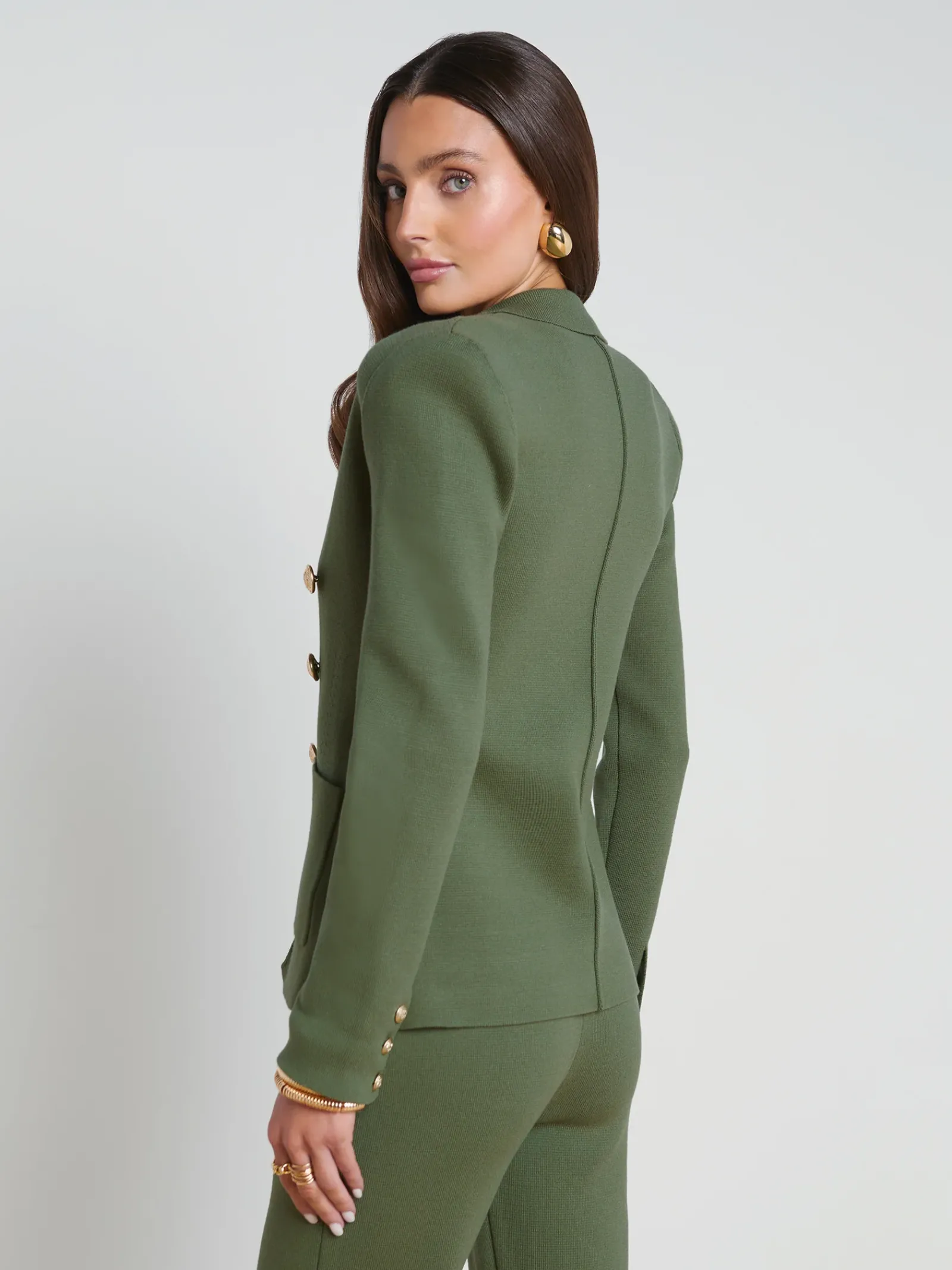 L'AGENCE Sets|Spring Collection|Kenzie Knit Blazer Clover/Gold