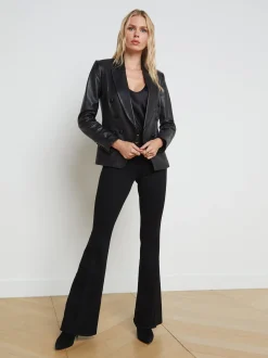 L'AGENCE All Things Black|Leather|Kenzie Leather Blazer Black/Black