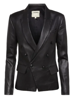 L'AGENCE All Things Black|Leather|Kenzie Leather Blazer Black/Black