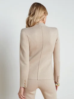 L'AGENCE Sets|Spring '24 Catalog|Kenzie Metallic Knit Blazer Pale Khaki