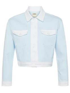 L'AGENCE Spring '24 Catalog|Spring Collection|Koda Contrast Denim Jacket ICE WATER/WHITE