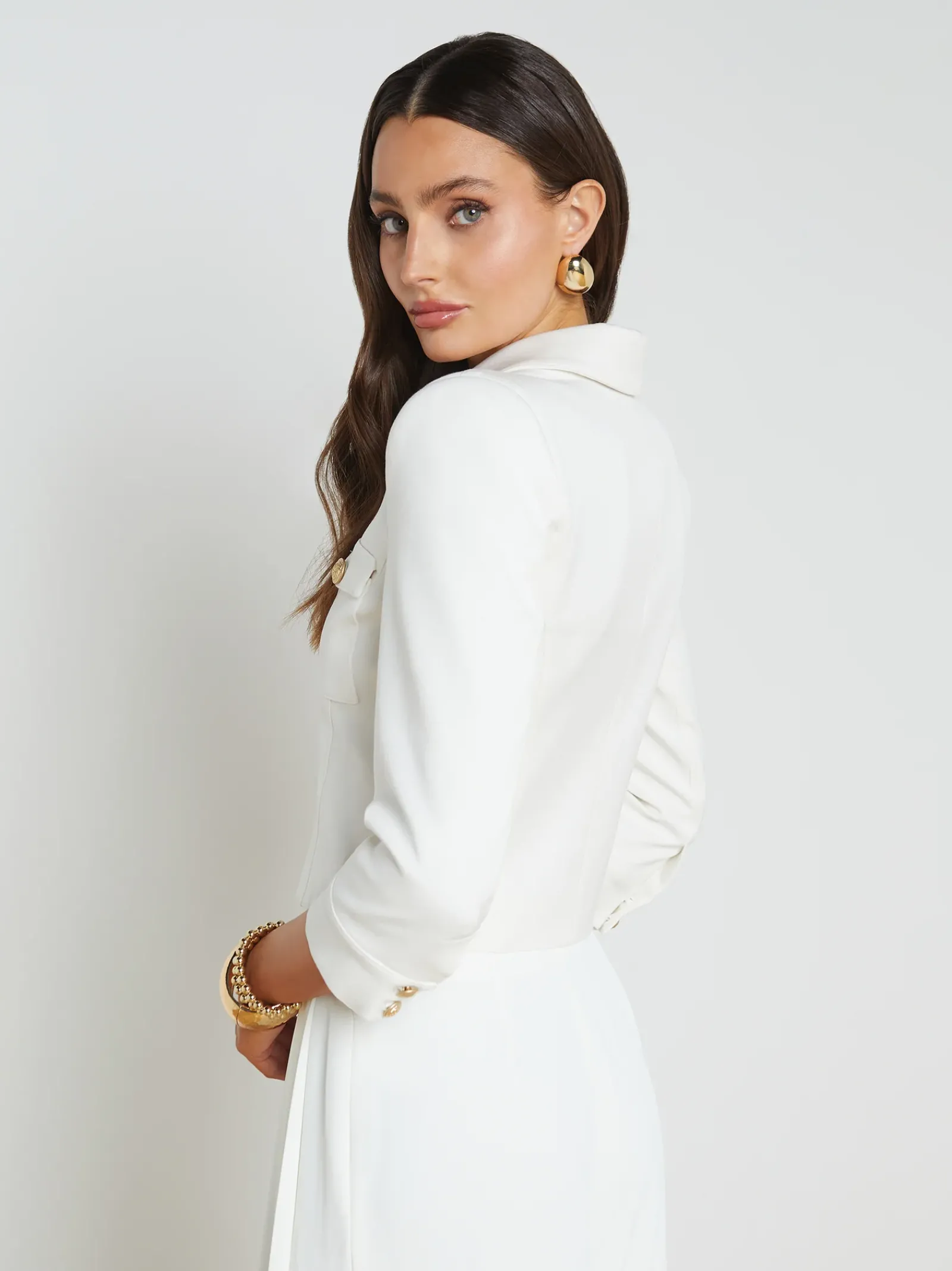 L'AGENCE Nouveau Whites|Spring '24 Catalog|Kumi Cropped Jacket White
