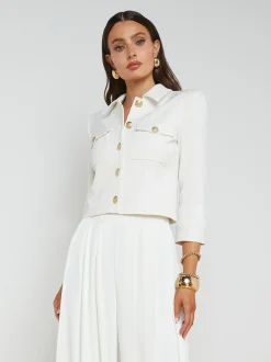 L'AGENCE Nouveau Whites|Spring '24 Catalog|Kumi Cropped Jacket White